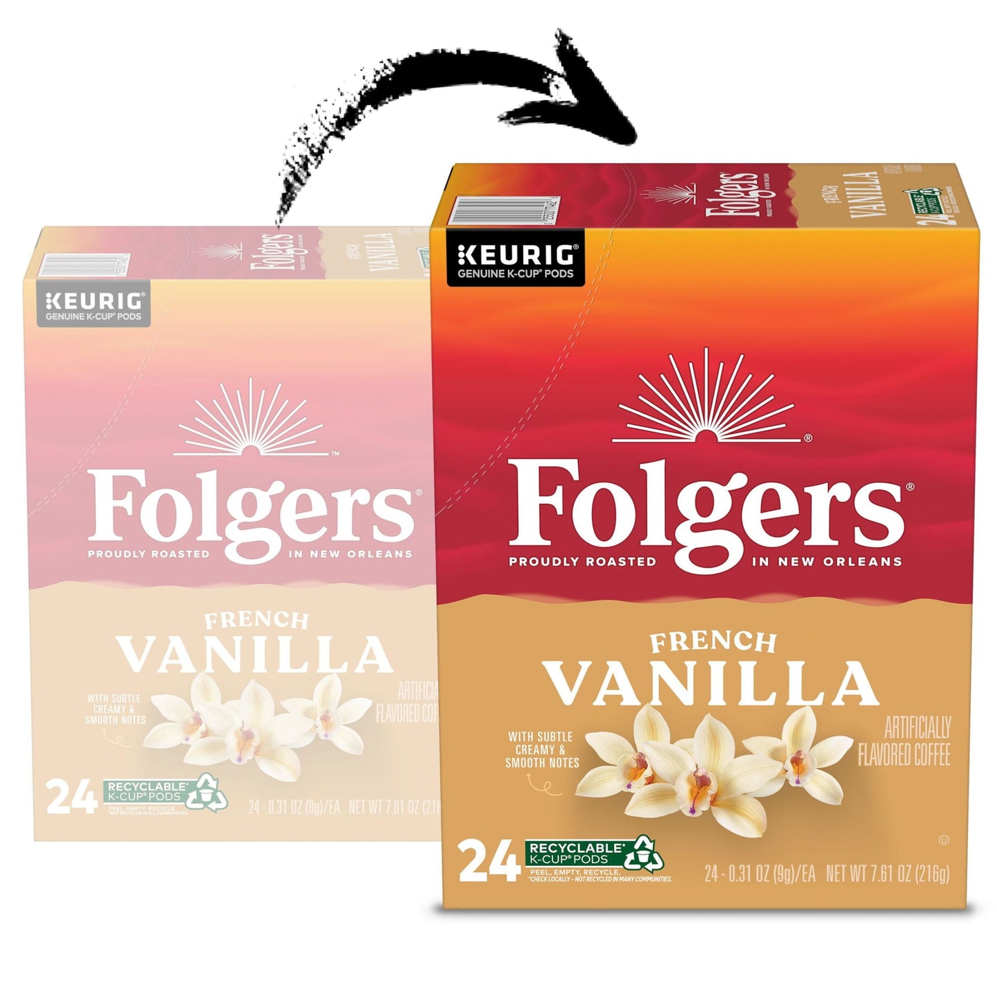 French Vanilla Artificially Flavored Coffee, Mild Roast, Keurig K-Cup Pods, 24 Count Box