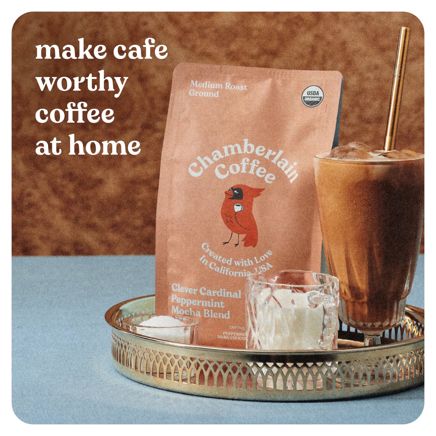 Clever Cardinal Peppermint Mocha Ground Coffee, 12 Oz Bag