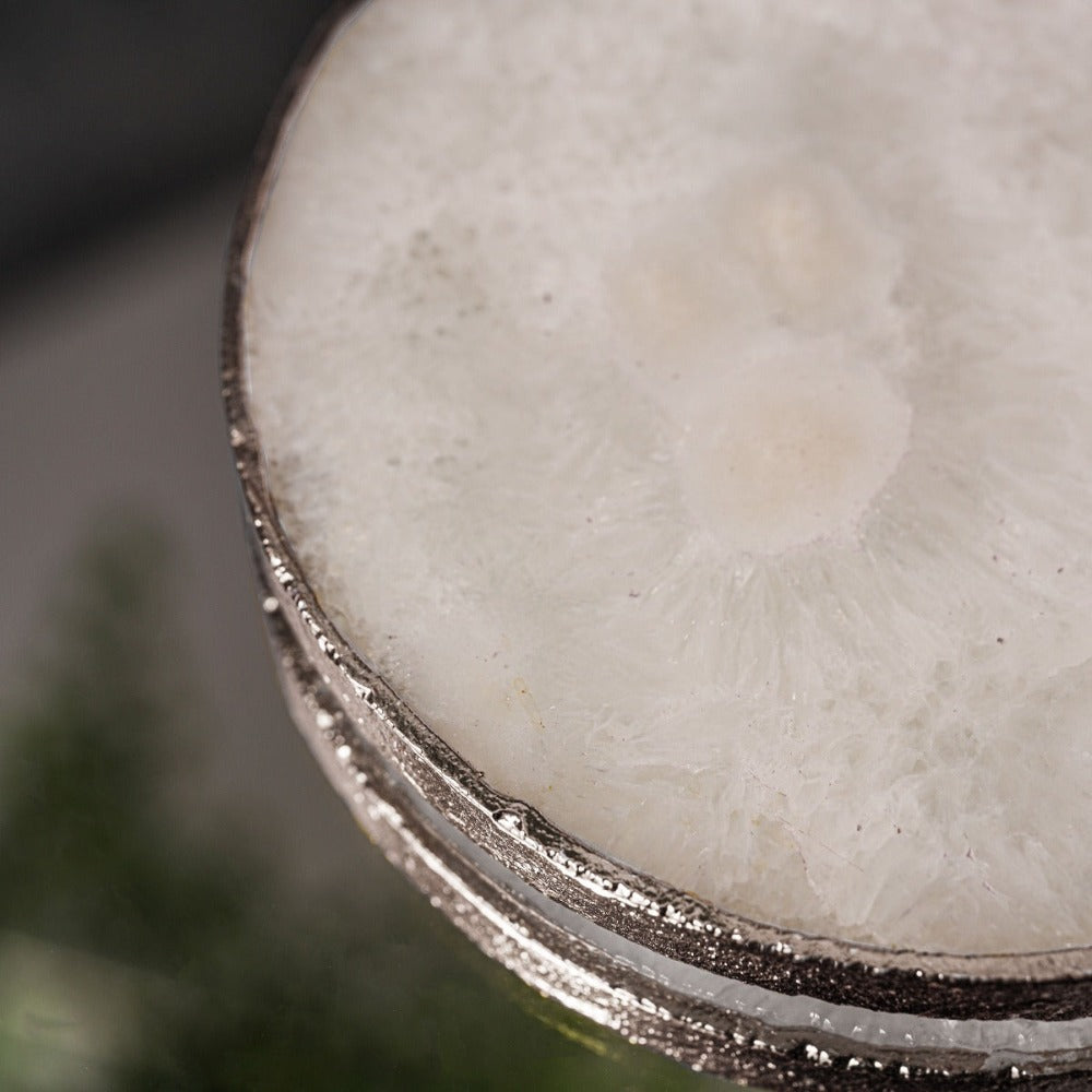 White Crystal Agate Coaster Set of 2 - 3 Colours