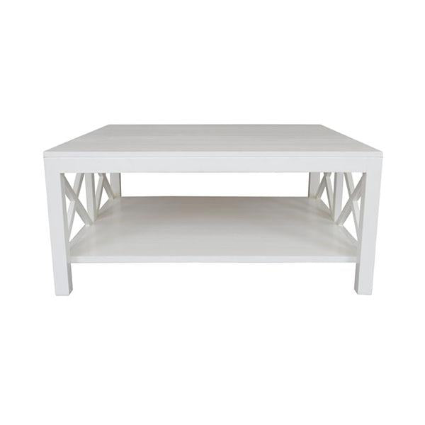 Catalina Crossed White Coffee Table