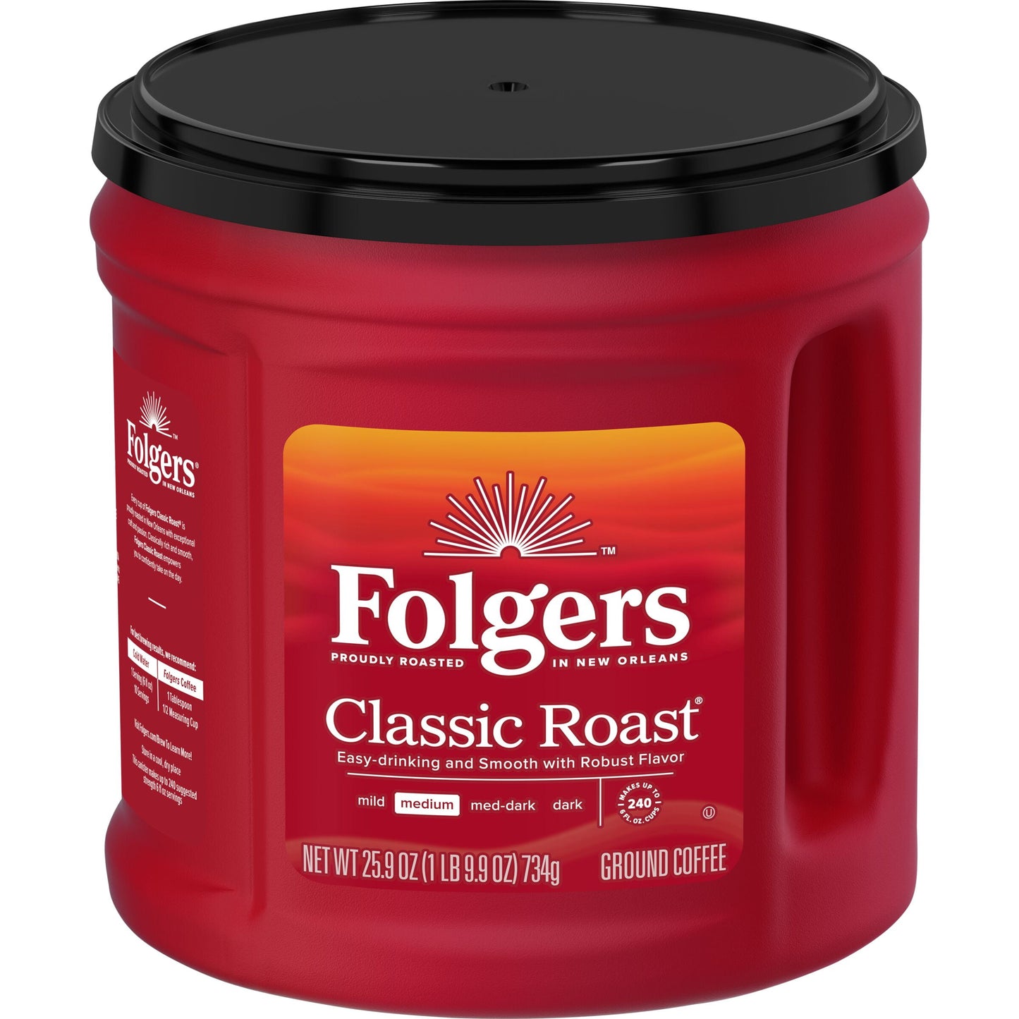 Classic Roast Ground Coffee, Medium Roast Coffee, 25.9 Ounce Canister