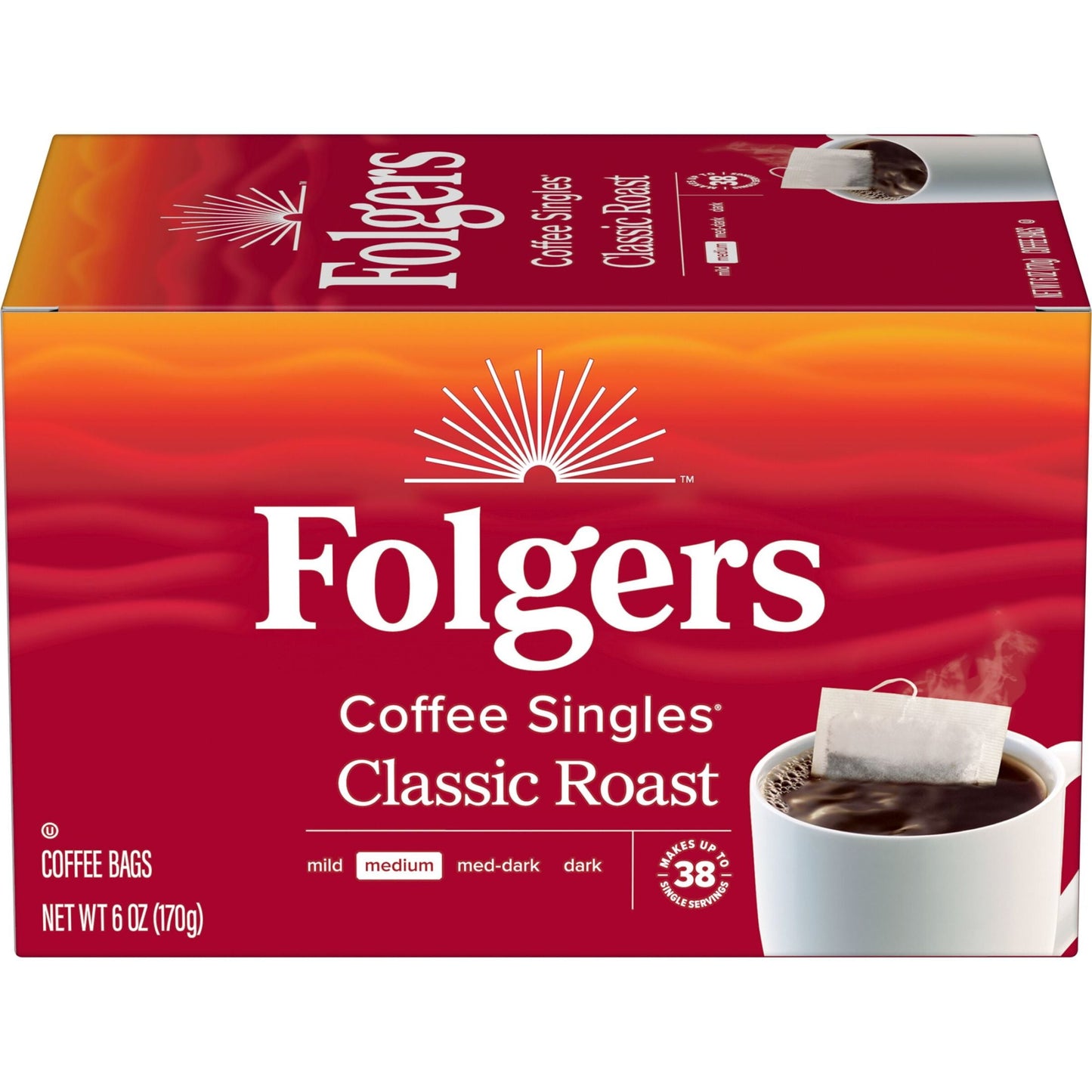 Coffee Singles Classic Roast Coffee Bags, 38 Count