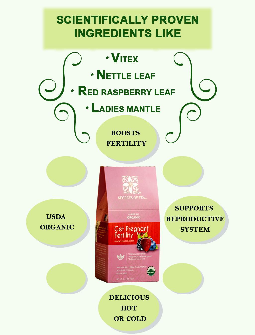 Fertility Tea For Women- Fruit- 40 Servings- USDA Organic