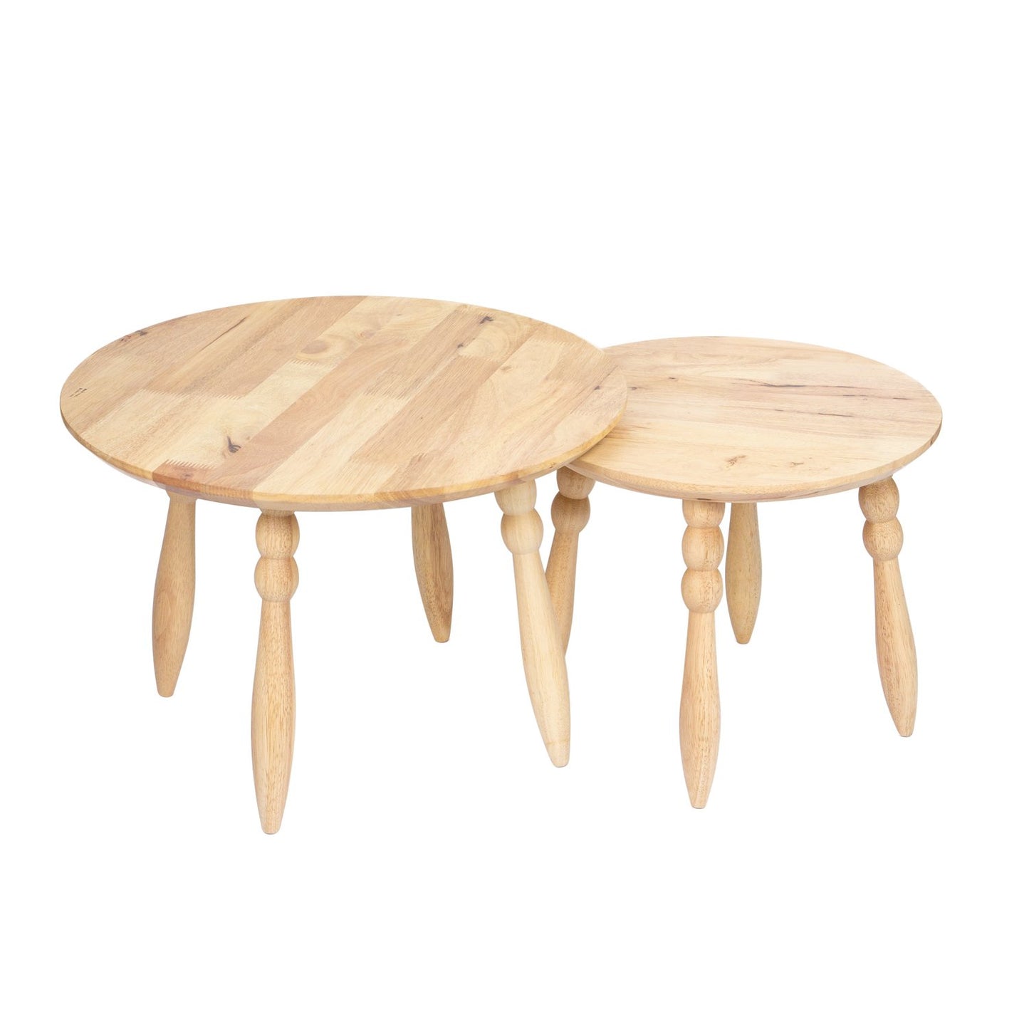 Solid Wood Coffee Tables, 2 pieces Set