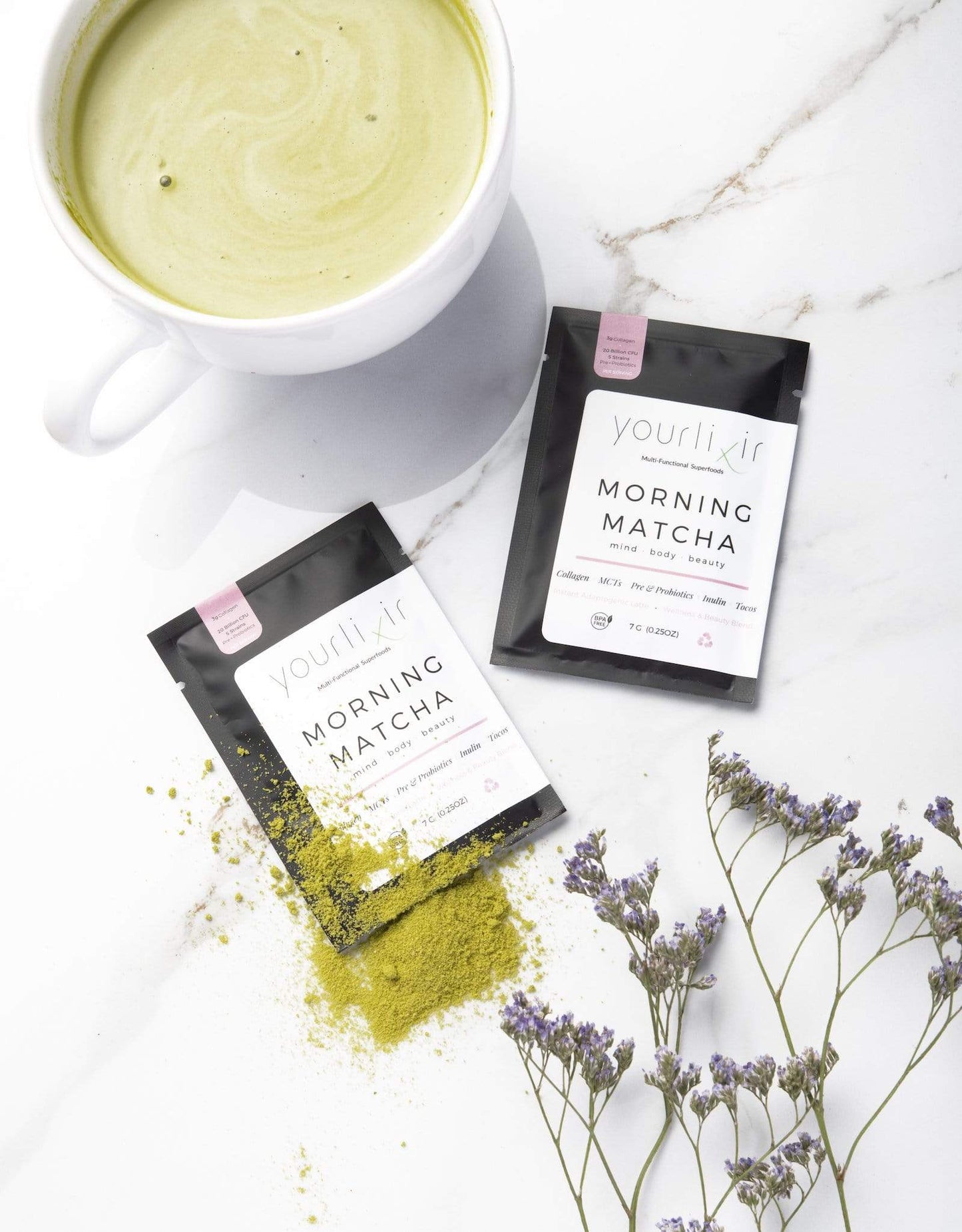 Collagen + Probiotic Matcha Sachets (12 per box)