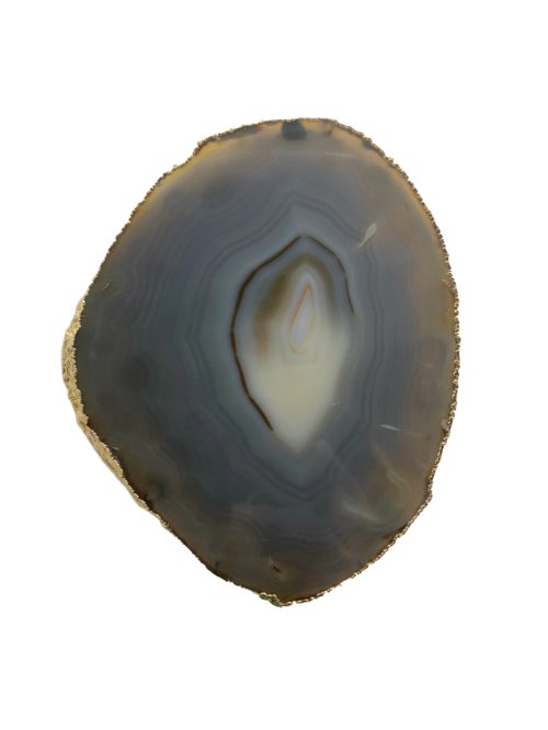 Agate Thin Serving Plate with GOLD Trim