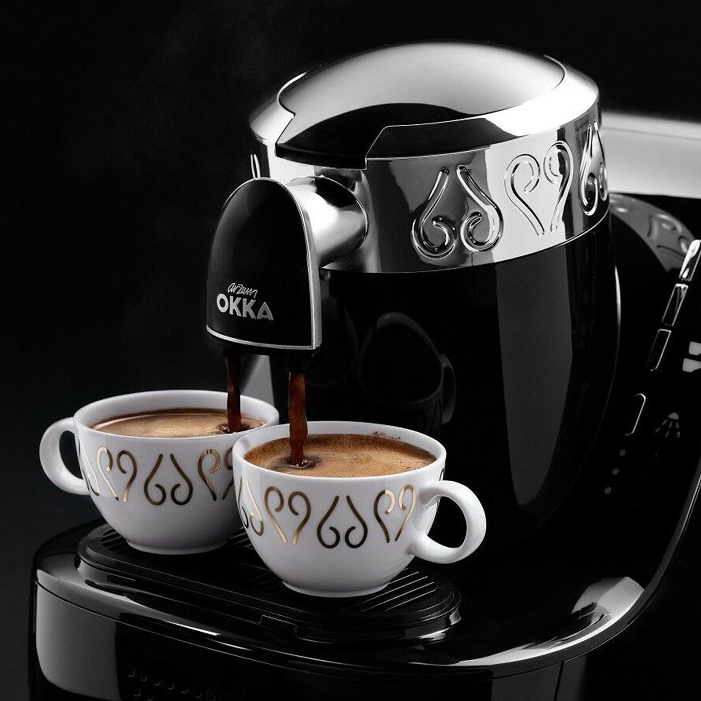 Arzum OK002B Okka Automatic Turkish Coffee Machine, Black/Chrome