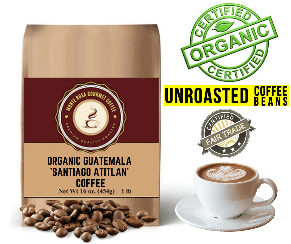 Organic Guatemala 'Santiago Atitlan' Fair Trade Coffee - Green/Unroast