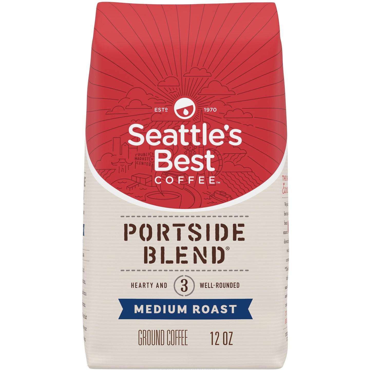 Arabica Beans Portside Blend, Medium Roast, Ground Coffee, 12 Oz