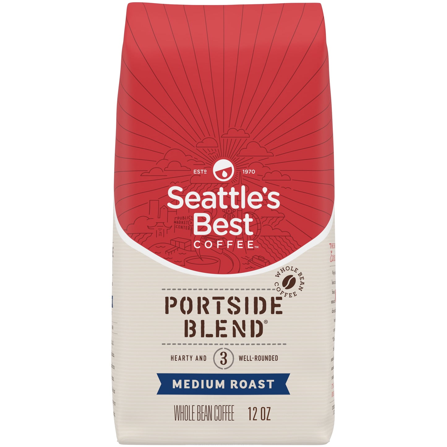 Arabica Beans Portside Blend, Medium Roast, Whole Bean Coffee, 12 Oz