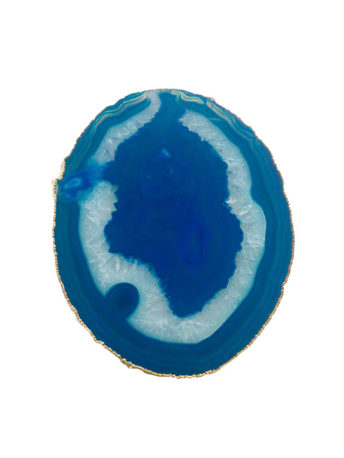 Agate Thin Serving Plate with GOLD Trim
