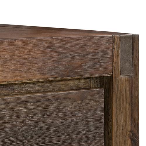 Coffee Table Solid Acacia Wood & Veneer 2 Drawers Storage Oak Colour