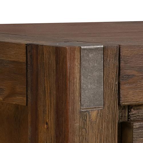 Coffee Table Solid Acacia Wood & Veneer 2 Drawers Storage Oak Colour