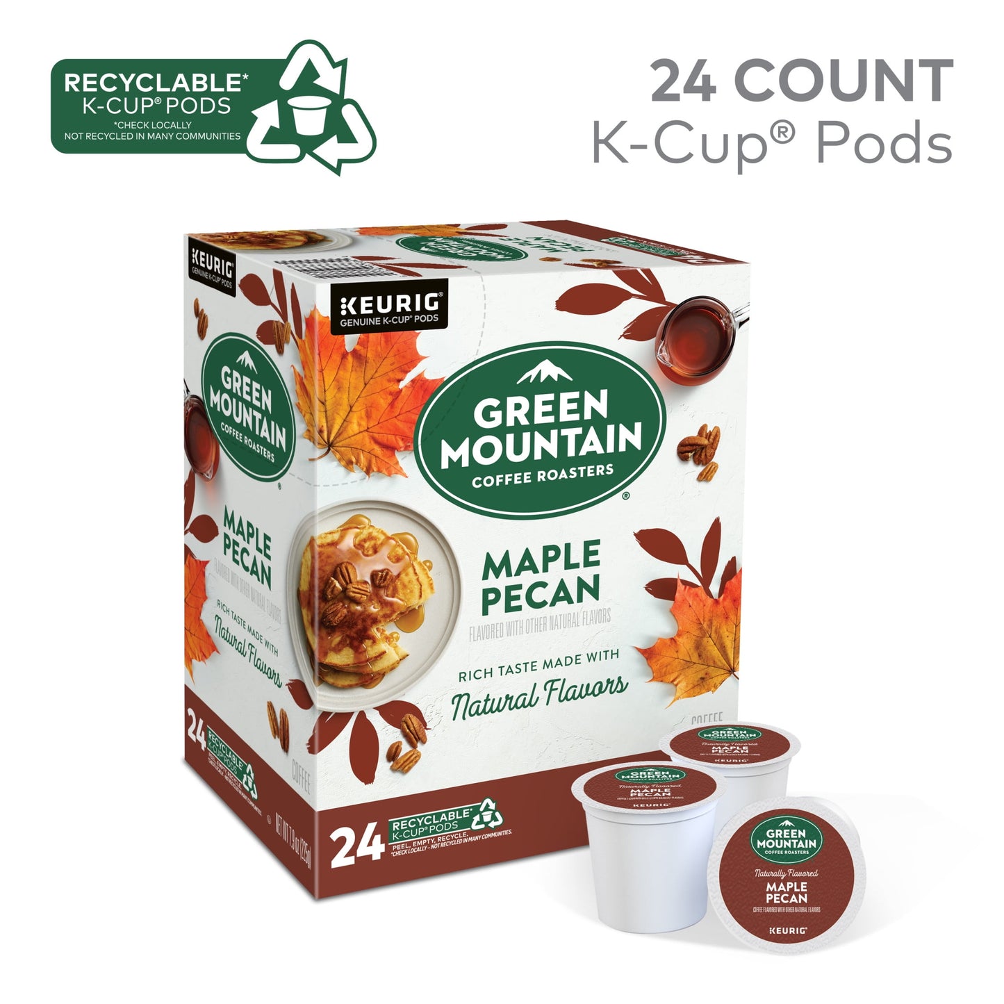 , Maple Pecan Light Roast K-Cup Coffee Pods, 24 Count