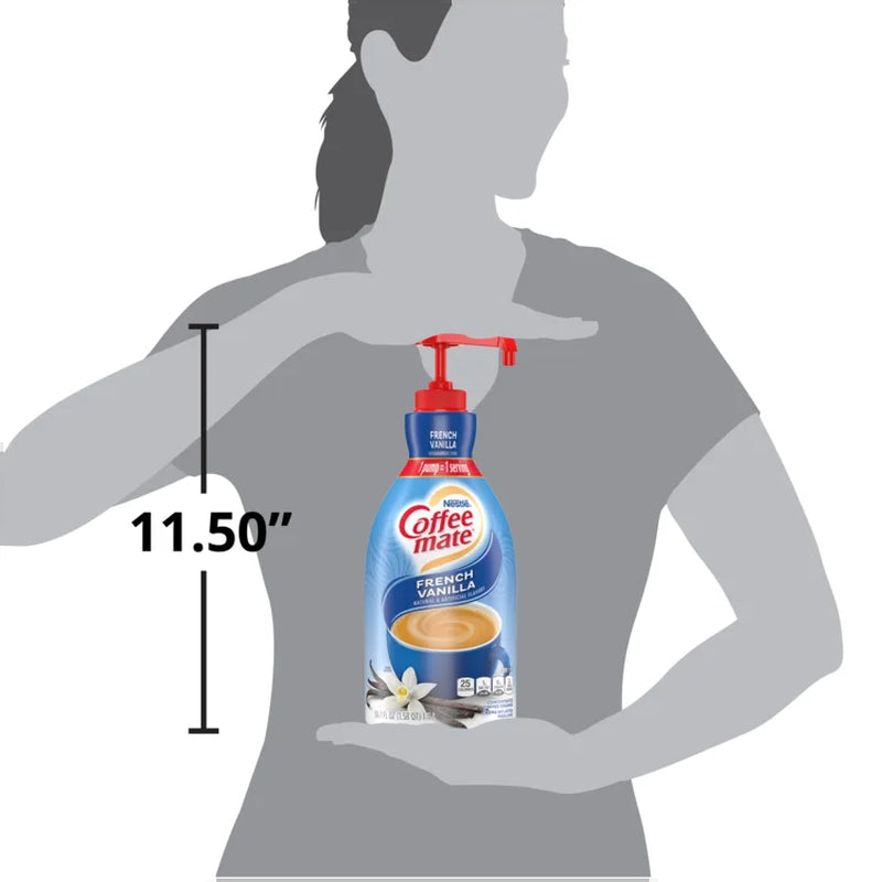 Coffee Mate French Vanilla Liquid Coffee Creamer, Bulk Coffee Creamer Pump Bottle, 50.7 Oz
