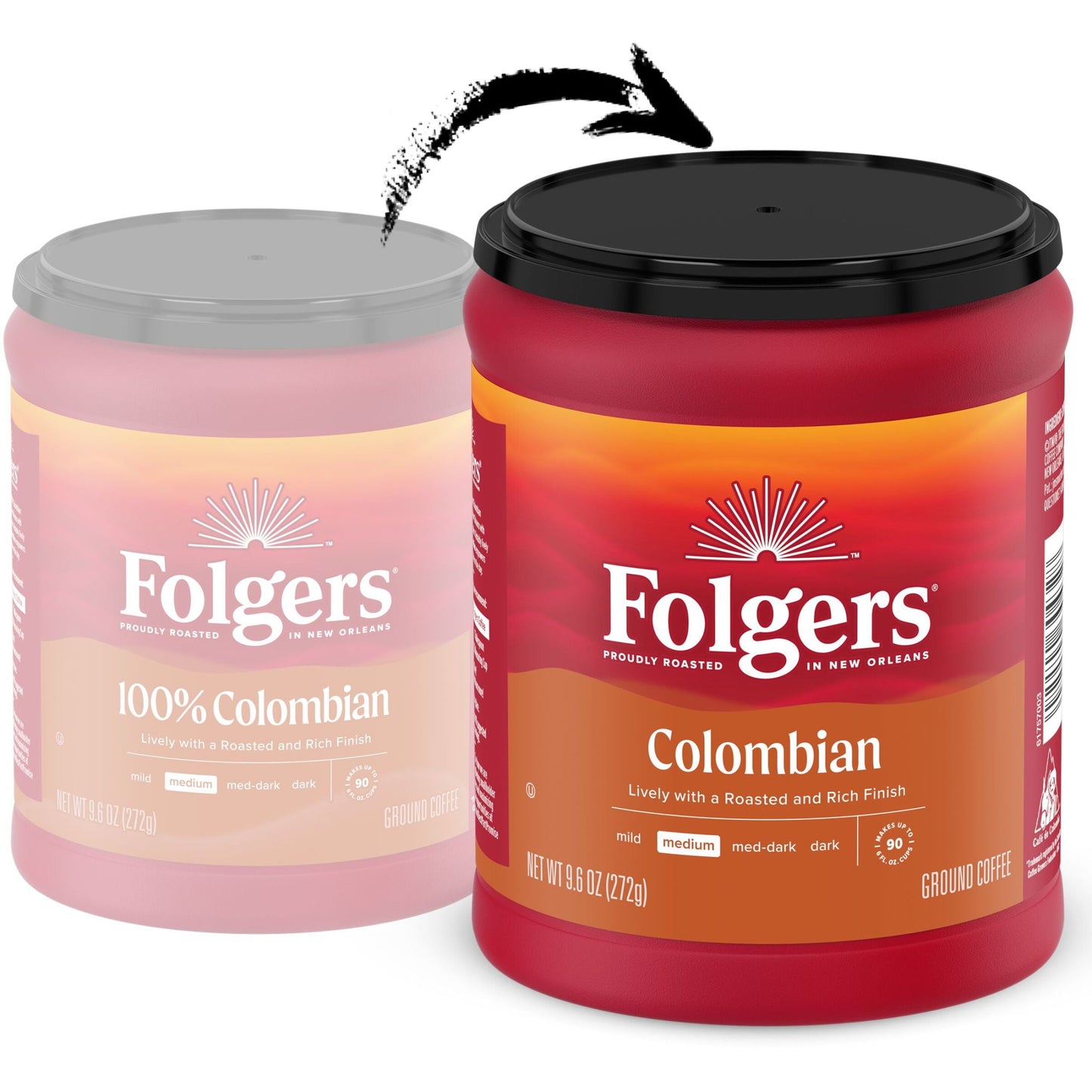 Colombian Ground Coffee, Medium Roast, 9.6 Ounce Canister