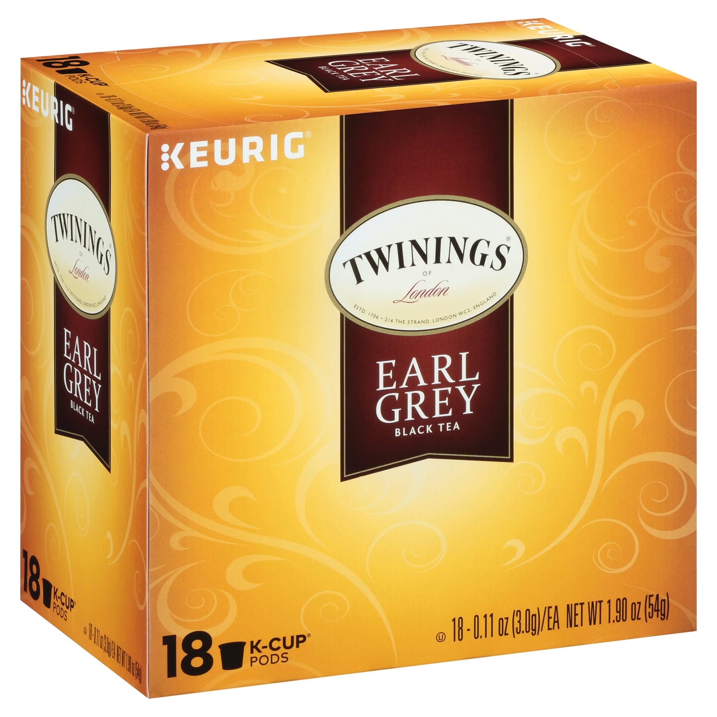 Earl Grey K-Cup® Pods for Keurig, Citrus and Bergamot Black Tea, 18 Count