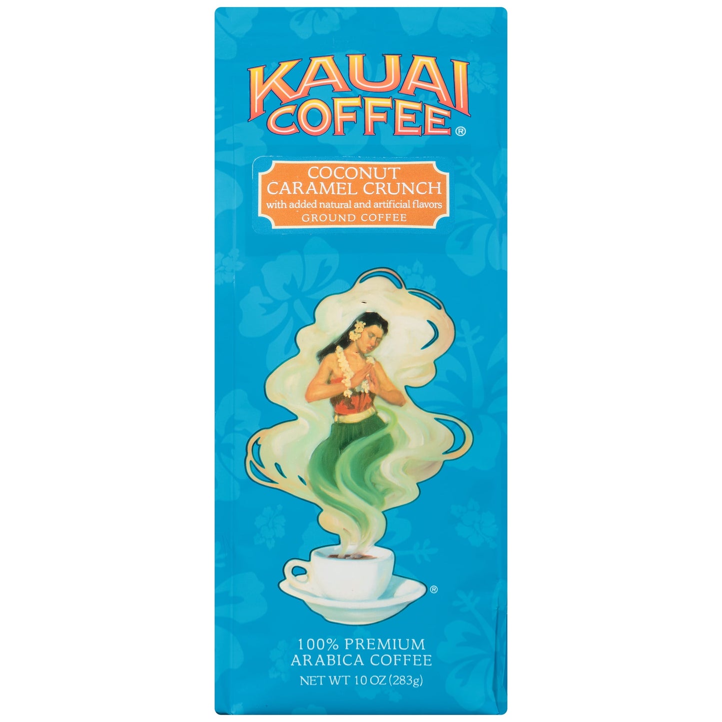 Kauai Ground Coffee, Coconut Caramel Crunch, Medium Roast, 10 Oz Package
