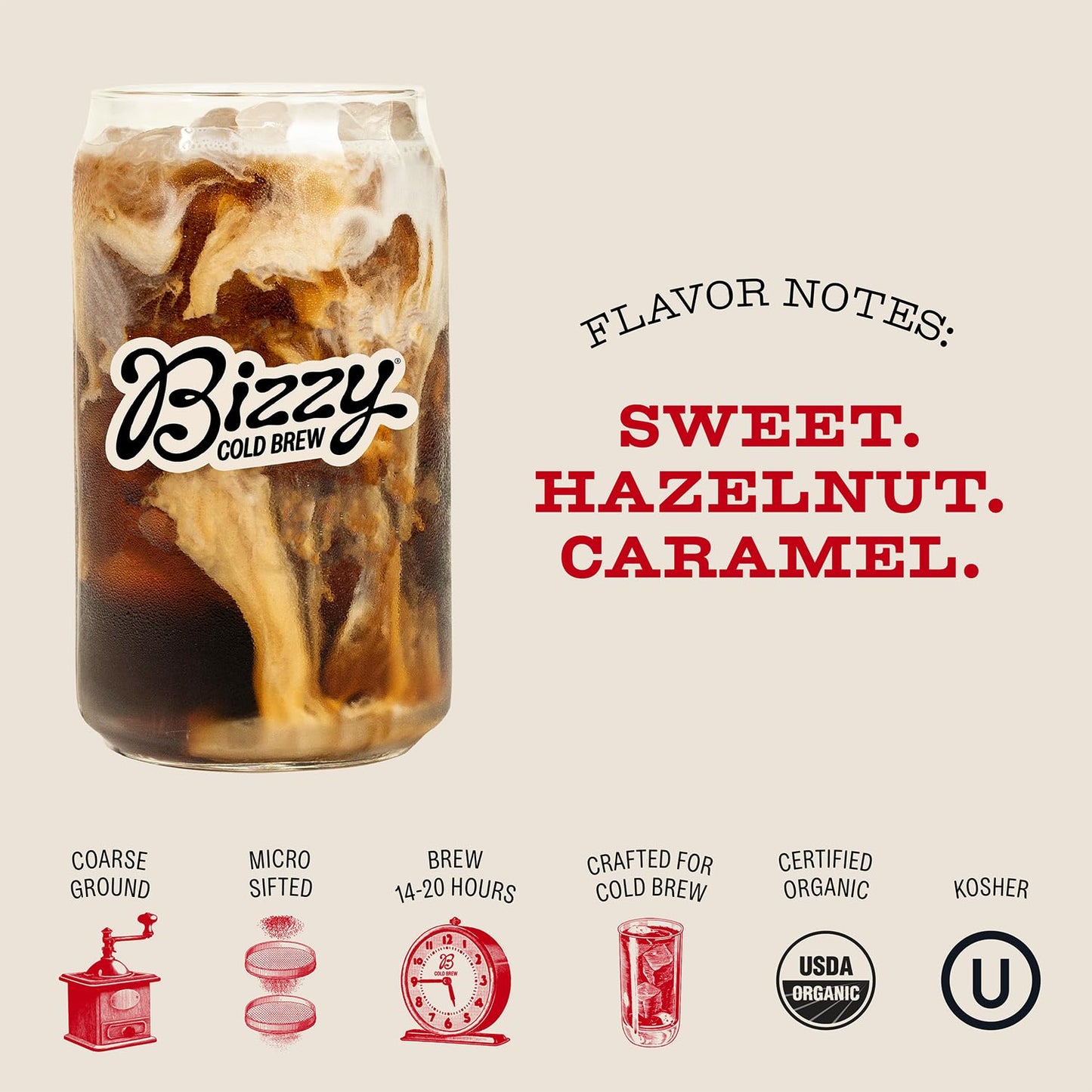 Organic Cold Brew Coffee | Smooth & Sweet Blend | Coarse Ground Coffee | Medium Roast | Micro Sifted | Specialty Grade | 100% Arabica | Brew Bags | 12 Count | Makes 42 Cups