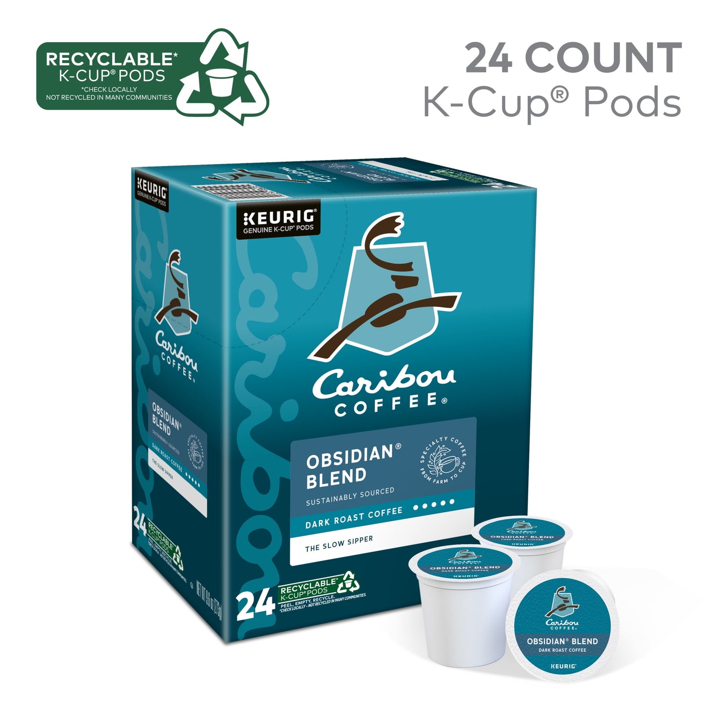 Coffee, Obsidian Blend Dark Roast K-Cup Coffee Pods, 24 Count