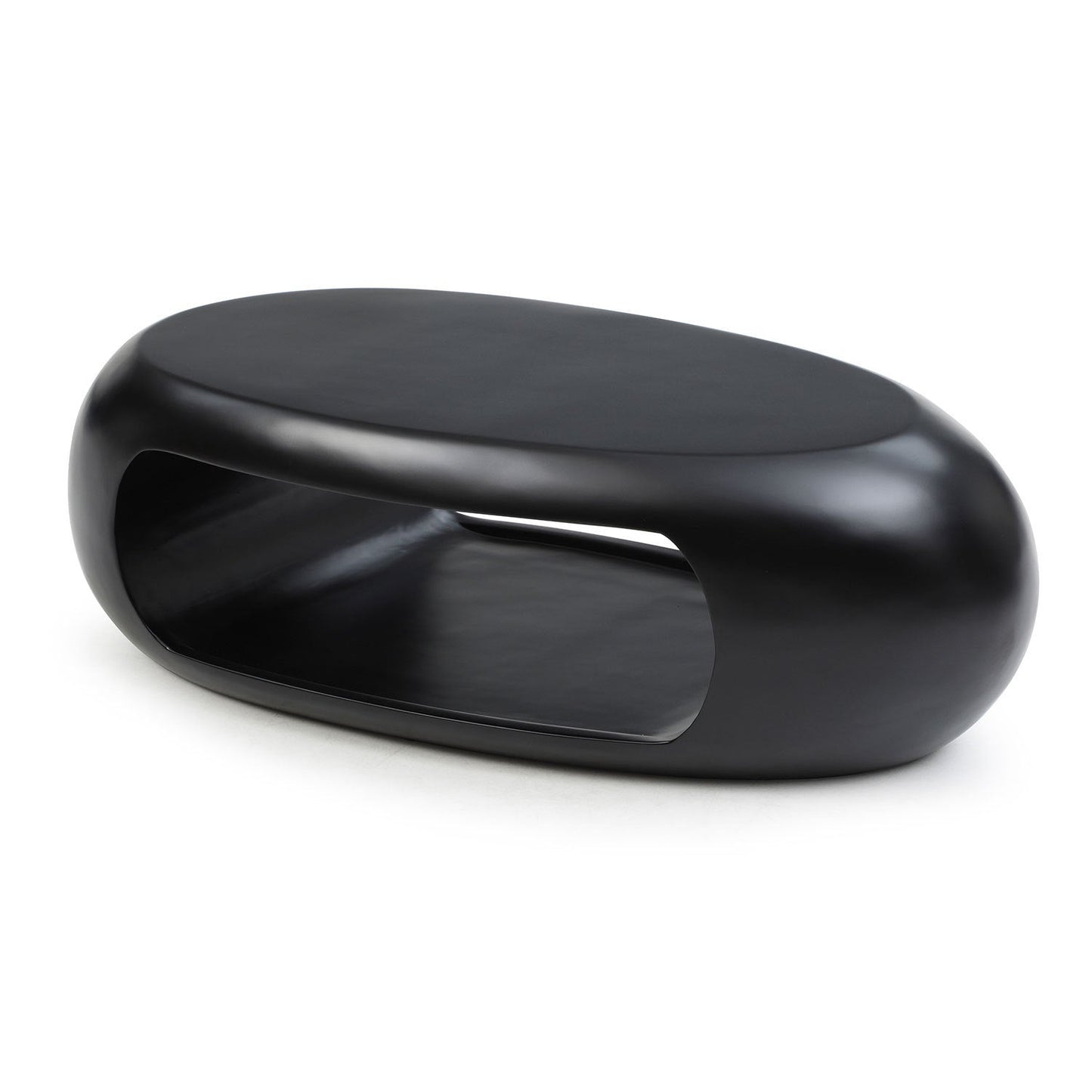 47.24'' Modern Oval Coffee Table, Sturdy Fiberglass Center Cocktail