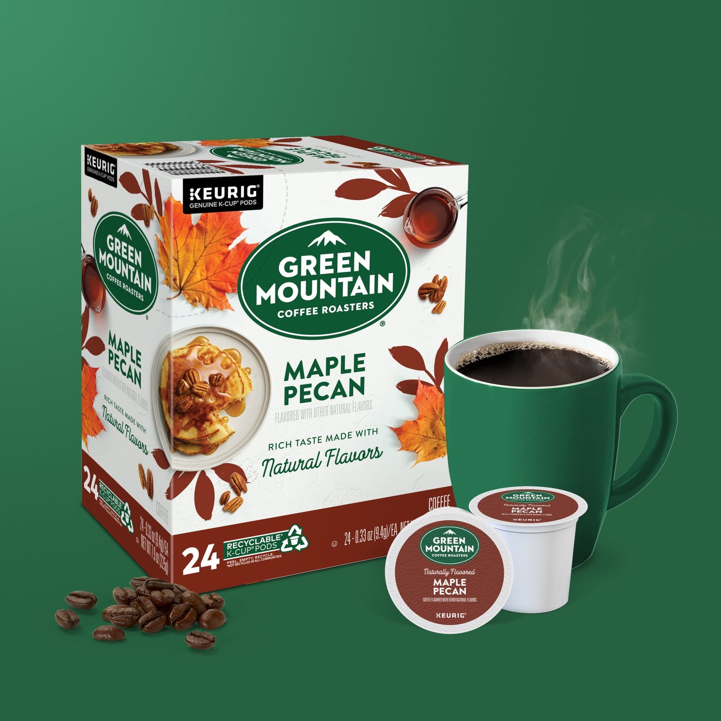 , Maple Pecan Light Roast K-Cup Coffee Pods, 24 Count