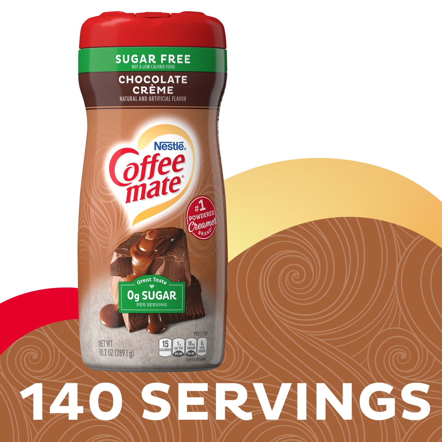 Nestle Coffee Mate, Chocolate Crème Sugar-Free Powdered Coffee Creamer, 10.2 Oz