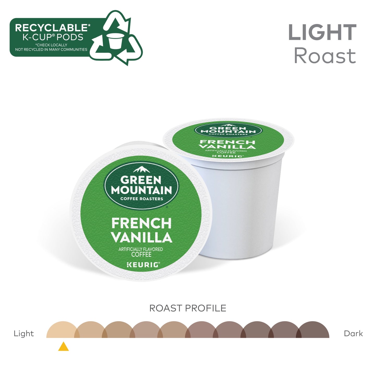 , French Vanilla Light Roast K-Cup Coffee Pods, 24 Count