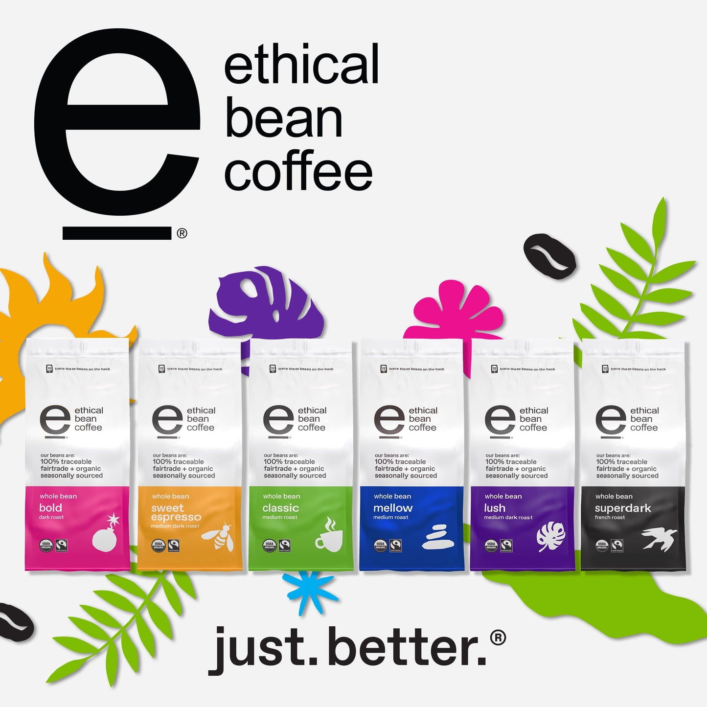 Fair Trade Organic Coffee, Lush Medium Dark Roast, Whole Bean Coffee, 12 Oz. Bag