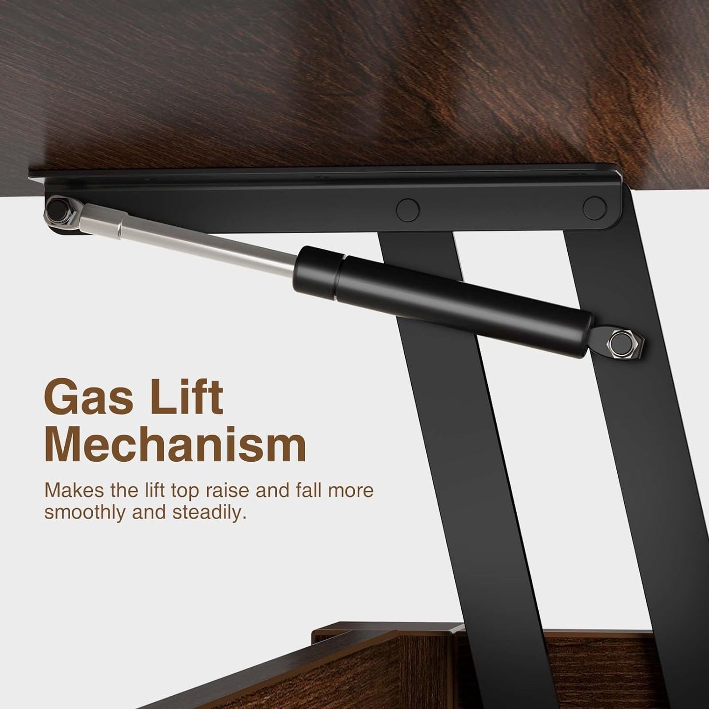 Espresso Lift Top Coffee Table With Drawers And Hidden Compartment