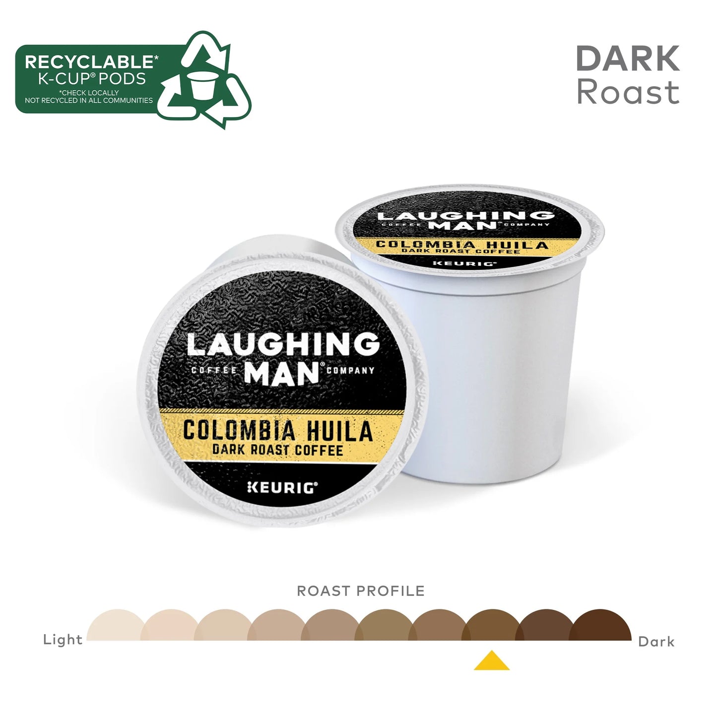 Colombia Huila Coffee, K-Cup Pod, Dark Roast, 22Ct