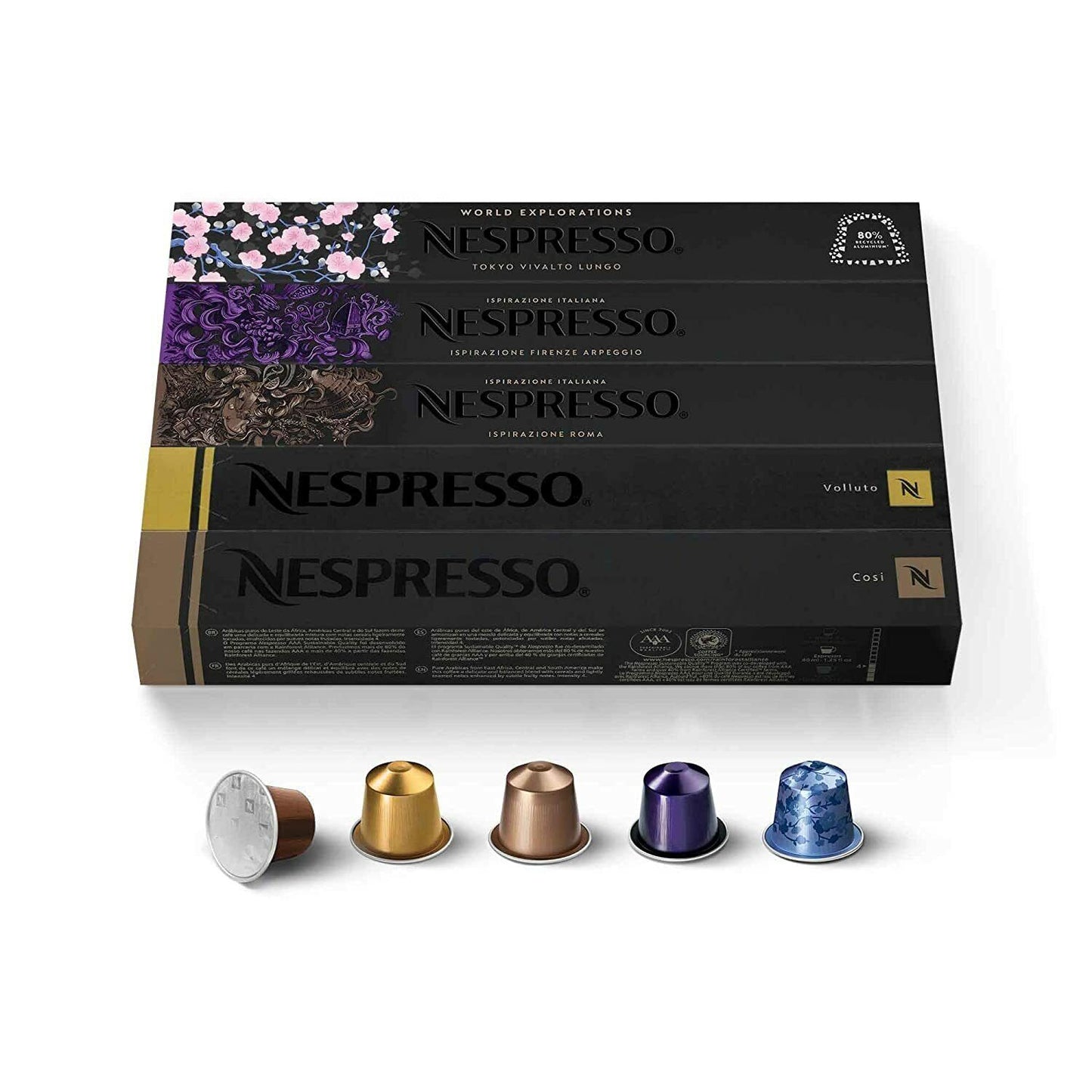 Nespresso Original Line Variety Pack Capsules, 50 Count Espresso Pods