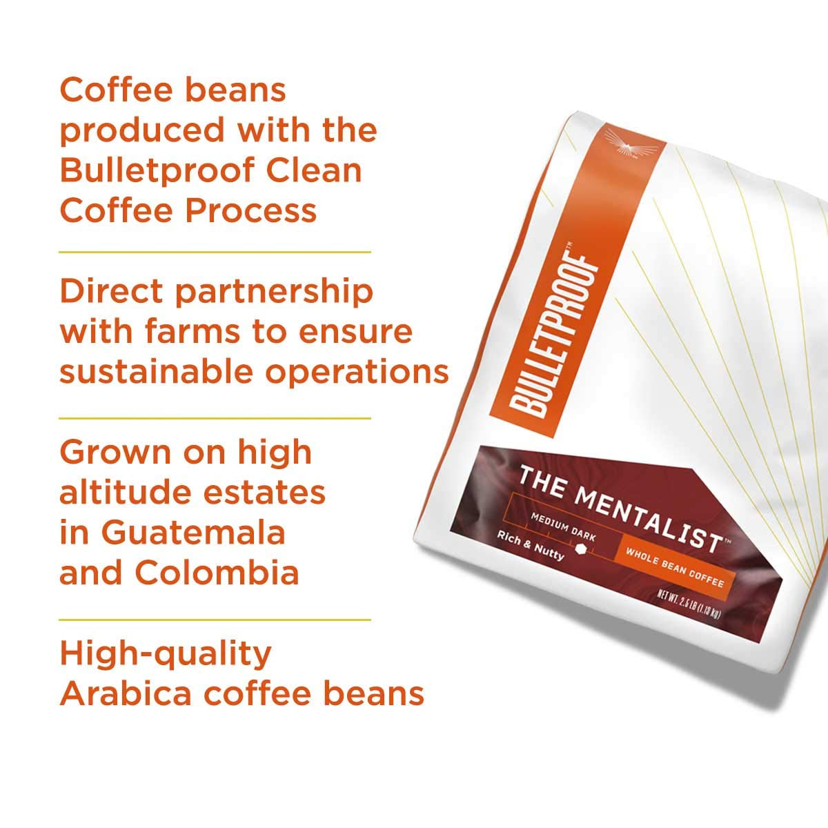 Original Medium Roast Whole Bean Coffee, 40 Ounces, 100% Arabica Coffee Sourced from Guatemala, Colombia & El Salvador