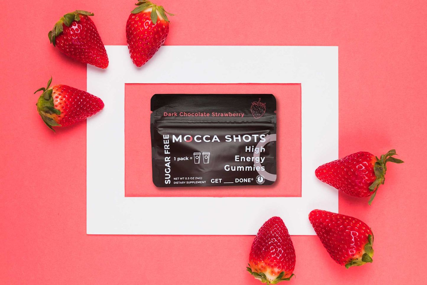 Sugar Free Mocca Shots Gummies with Caffeine 12-Pack Strawberry