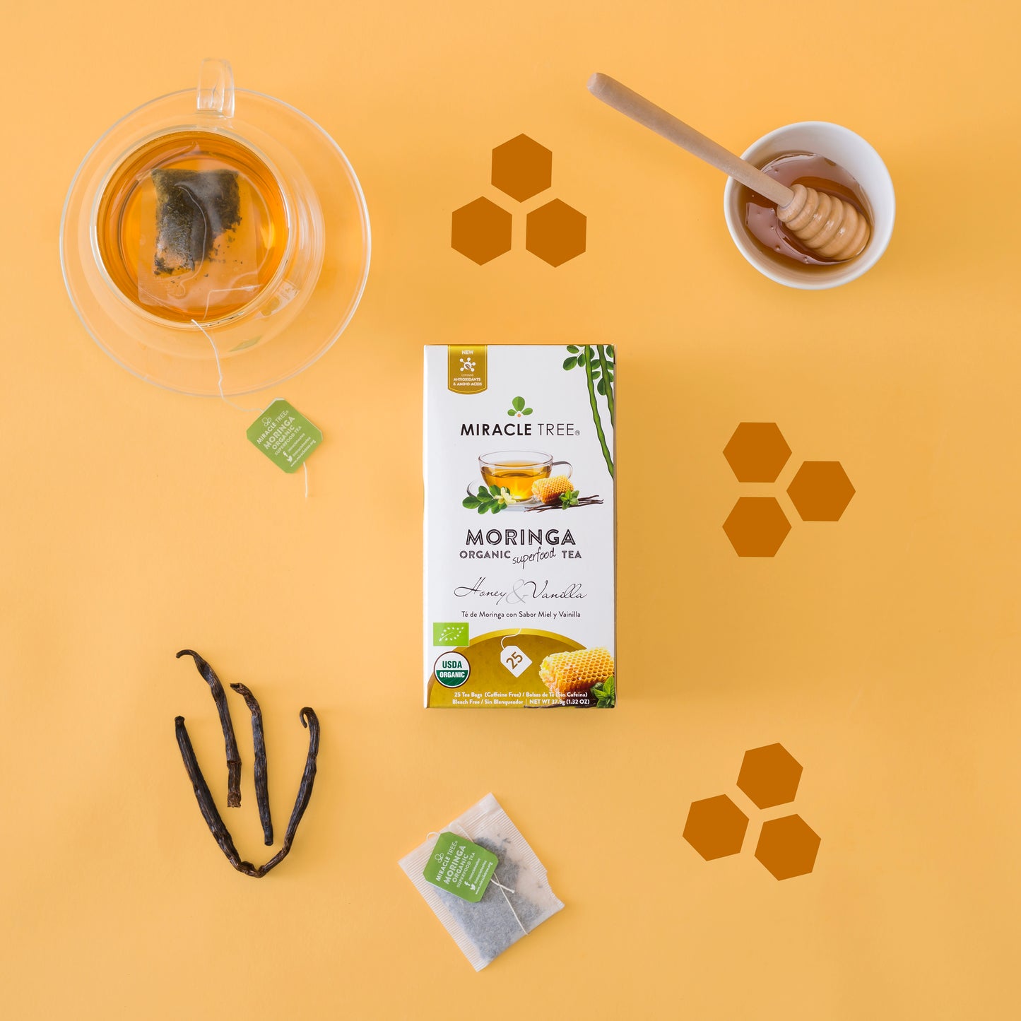 Miracle Tree's Organic Moringa Tea, Honey & Vanilla