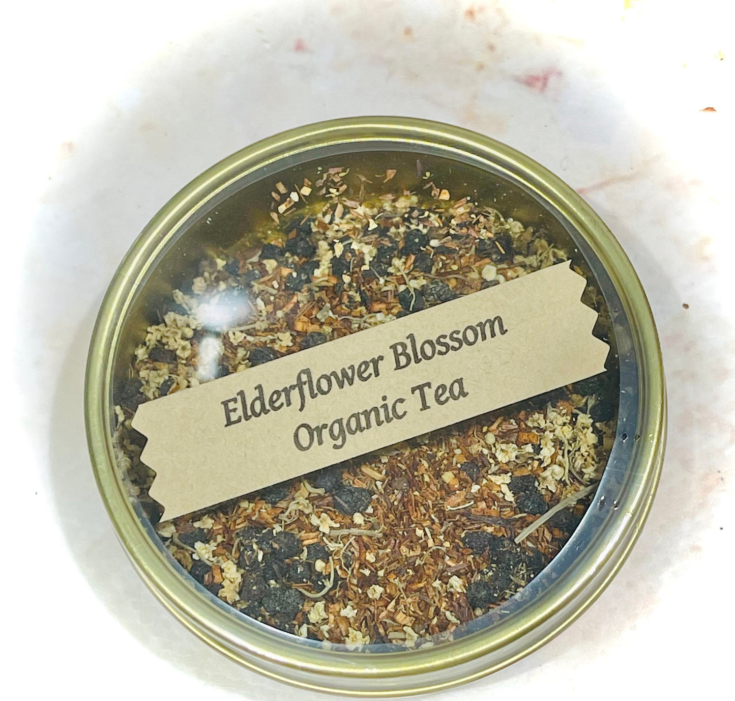 Elderflower Blossom Tea No Caffeine Loose Leaf in Jar