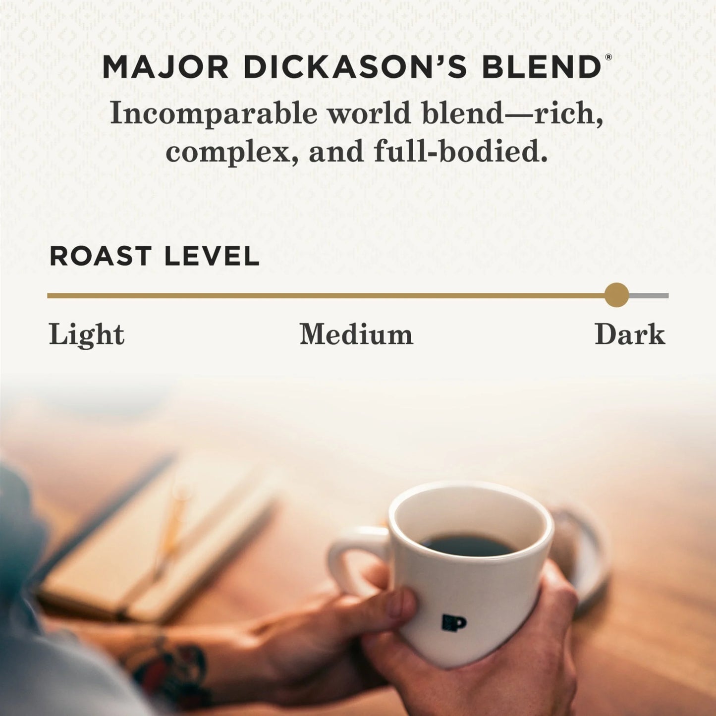 Major Dickason'S Blend Whole Bean Coffee, Premium Dark Roast Coffee Beans, 100% Arabica, 18 Oz