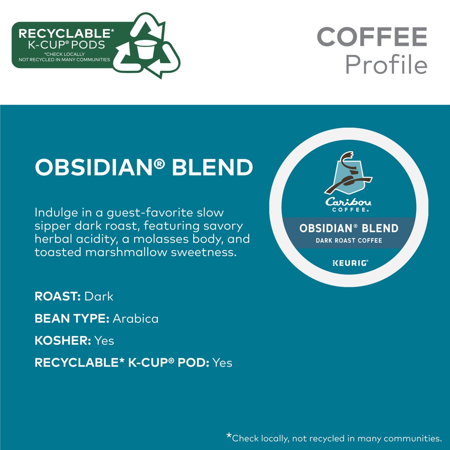 Coffee, Obsidian Blend Dark Roast K-Cup Coffee Pods, 24 Count