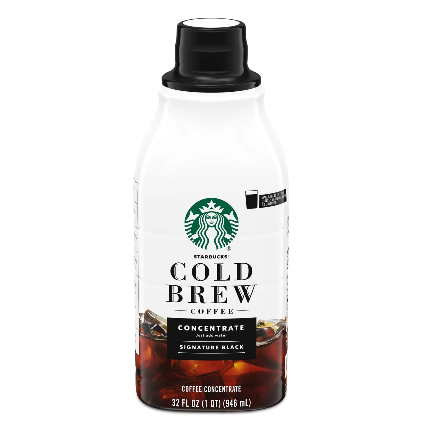 (6 Pack) Signature Black Coffee, Bottled Cold Brew Coffee Concentrate Drink, 32 Oz