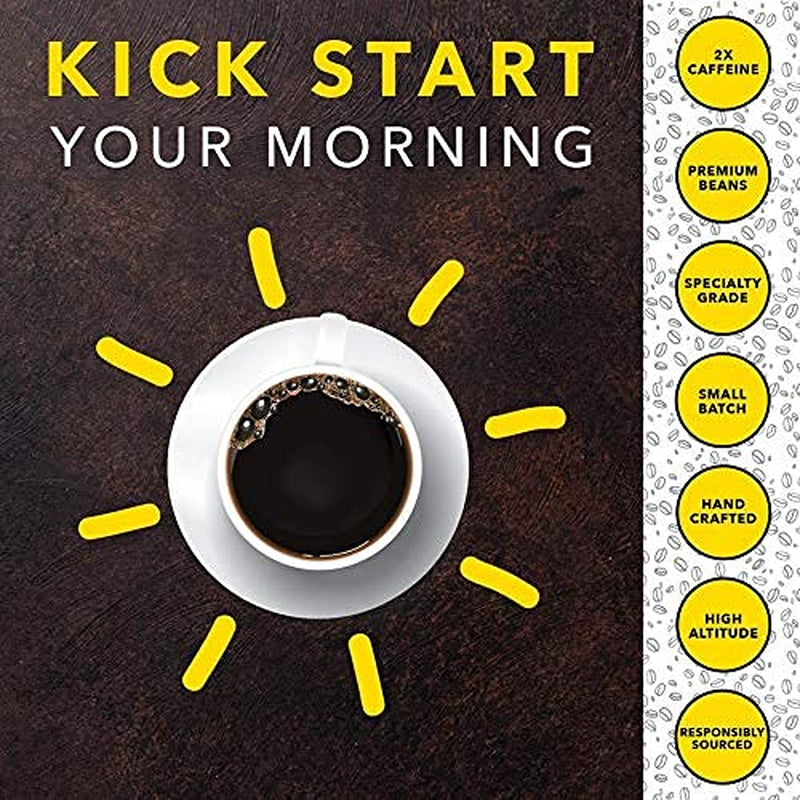 Guru Coffee Company High Caffeine Medium Roast Ground Coffee, Natural Energy from Premium Gourmet Specialty Grade Beans, 11 Ounce