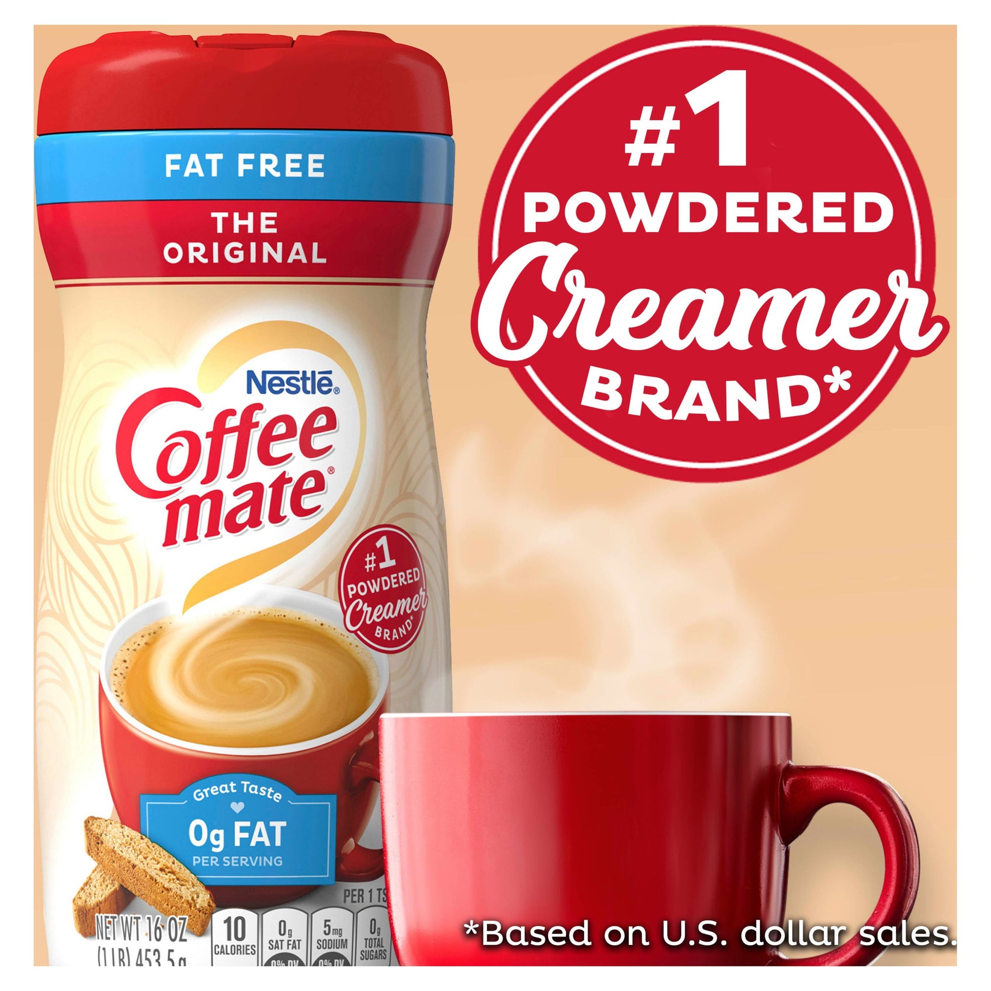 Nestle Coffee Mate, the Original Fat-Free Powdered Coffee Creamer, 16 Oz