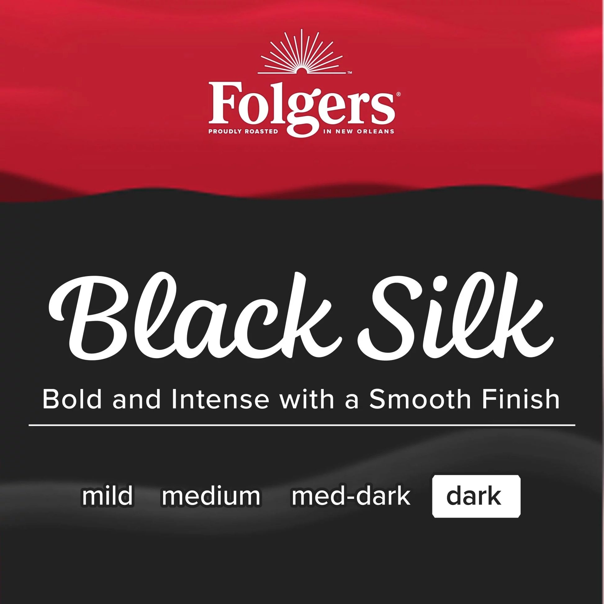 Black Silk Ground Coffee, Smooth Dark Roast Coffee, 22.6 Ounce Canister