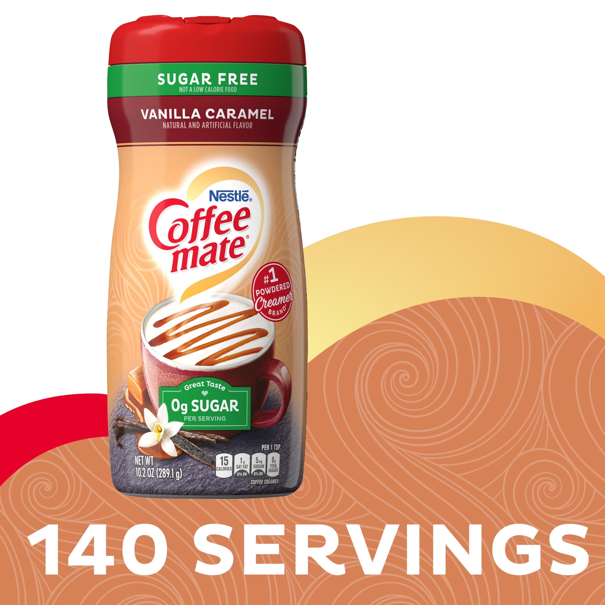 Nestle Coffee Mate Vanilla Caramel Sugar-Free Powdered Coffee Creamer, 10.2 Oz