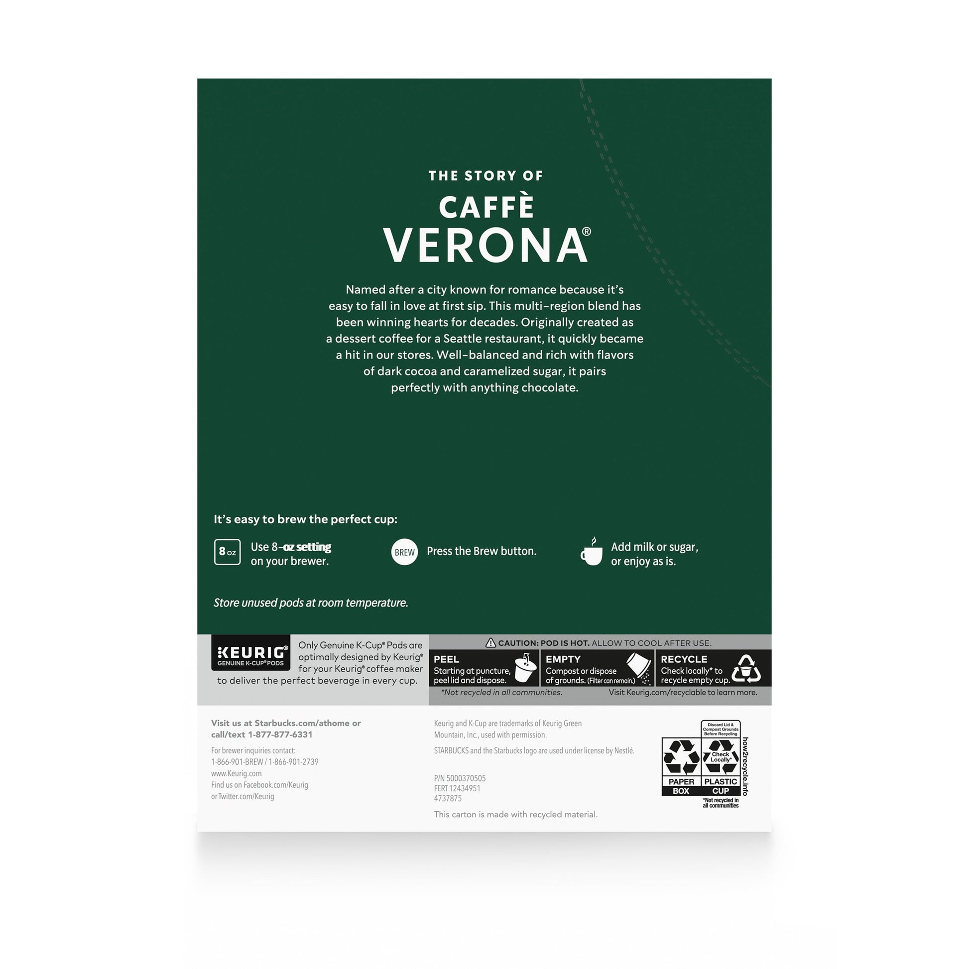 , Caffè Verona, Dark Roast K-Cup Coffee Pods, 32 Count