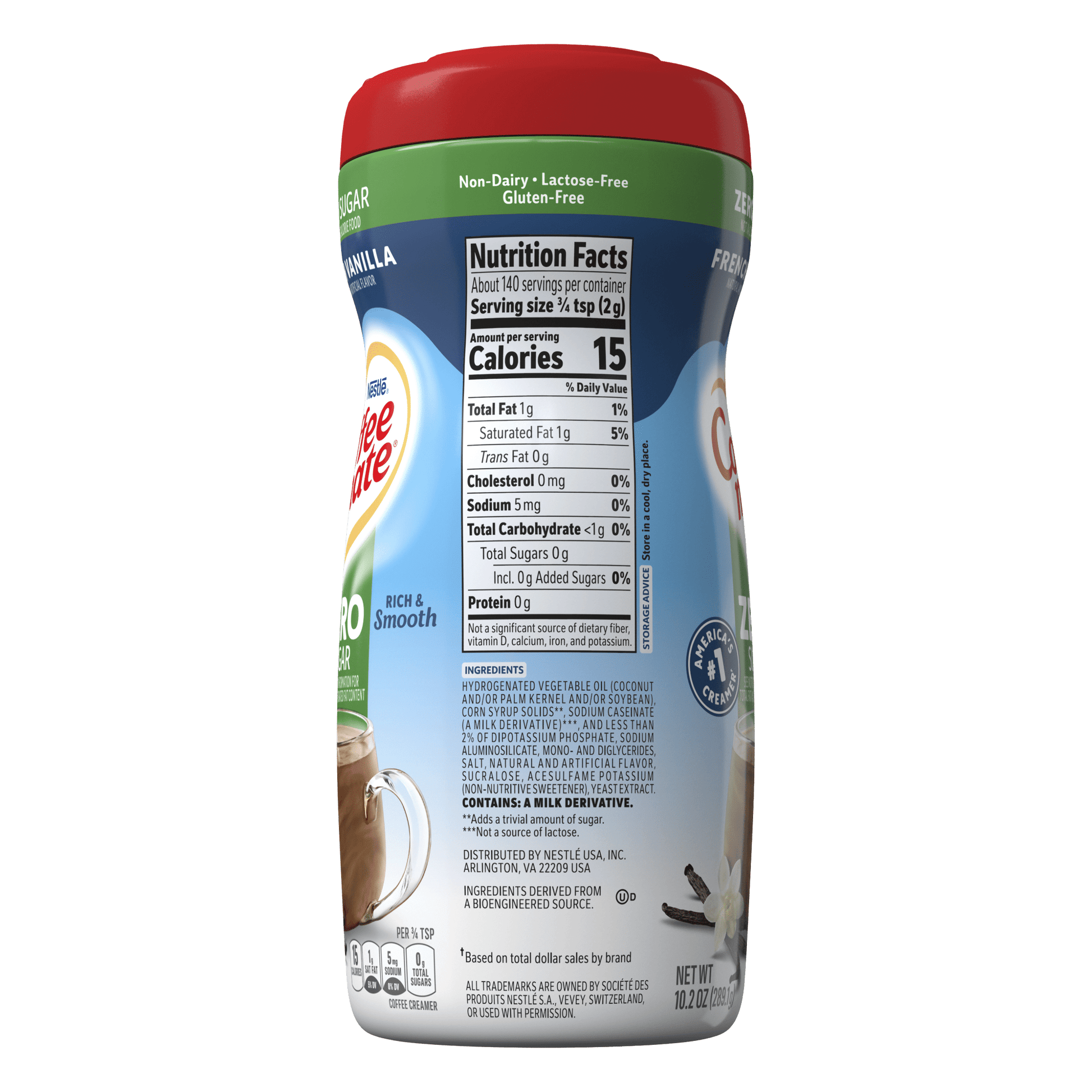 Nestle Coffee Mate French Vanilla, Sugar-Free, Powdered Coffee Creamer, 10.2 Oz