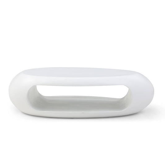 47.24'' Modern Oval Coffee Table, Sturdy Fiberglass Center Cocktail