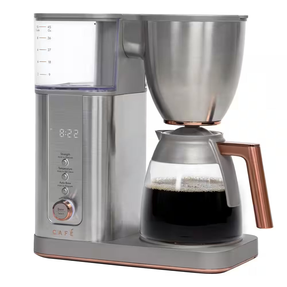 10 Cup Stainless Steel Specialty Drip Coffee Maker with Glass Carafe and Warming Plate, Wi-Fi Connected