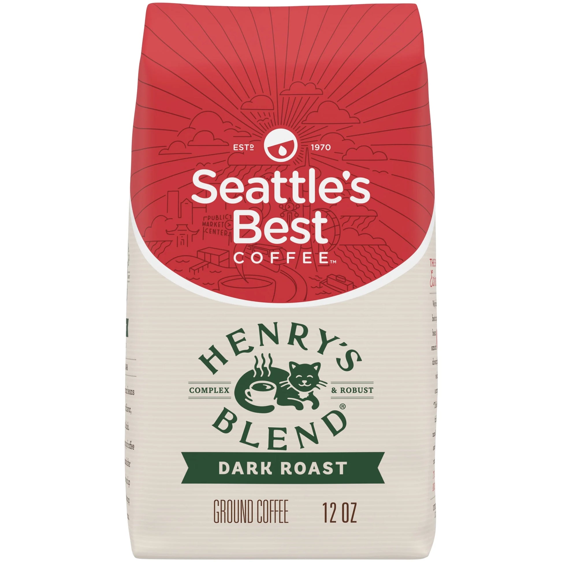 Arabica Beans Henry'S Blend, Dark Roast, Ground Coffee, 12 Oz