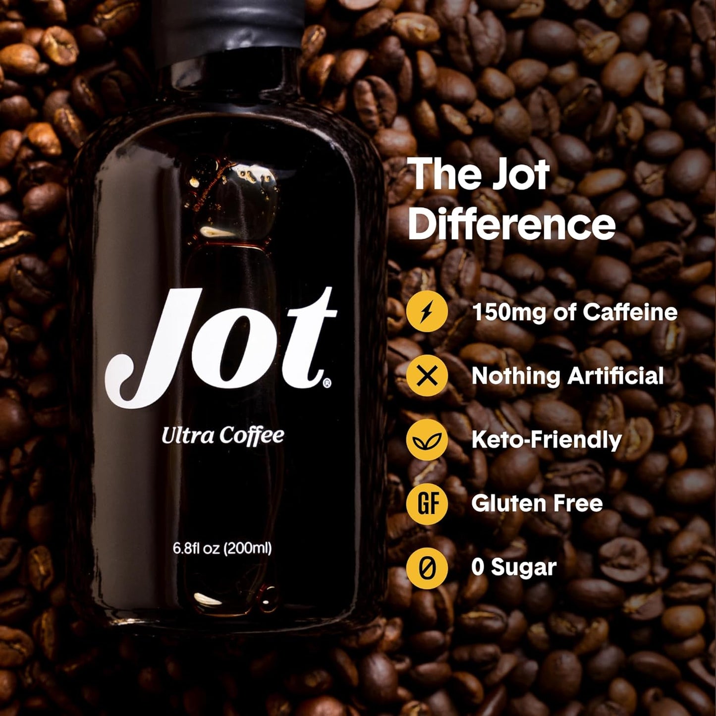 Coffee Concentrate (Original) High Caffeine Instant Cold Brew Coffee, Iced Coffee Instant Espresso, Hot + Cold Coffee Drinks - Make 14 Cups Instant Coffee Cold Brew Concentrate 150Mg Caffeine/Tbsp