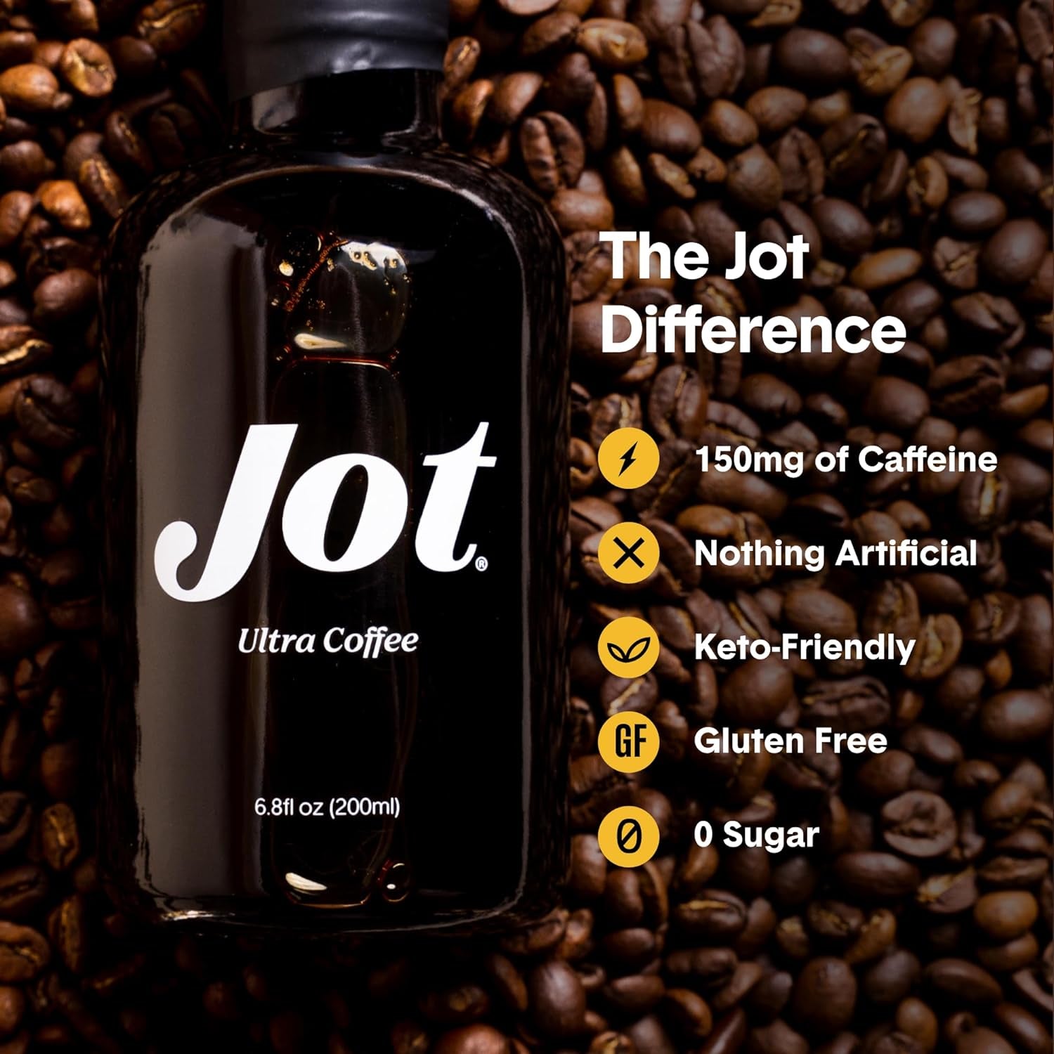 Coffee Concentrate (Original) High Caffeine Instant Cold Brew Coffee, Iced Coffee Instant Espresso, Hot + Cold Coffee Drinks - Make 14 Cups Instant Coffee Cold Brew Concentrate 150Mg Caffeine/Tbsp